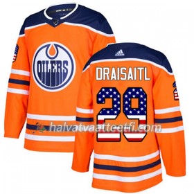 Miesten NHL Edmonton Oilers Pelipaita Leon Draisaitl 29 Adidas 2017-2018 Oranssi USA Flag Fashion Authentic